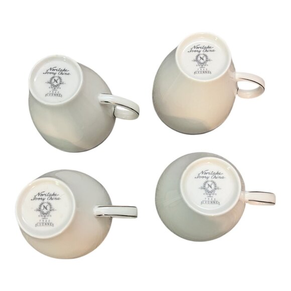 Set Of 4 Noritake Ivory China IVONNE Coffee Teacups 7522 Japan Gold Trim Vintage - Picture 7 of 8